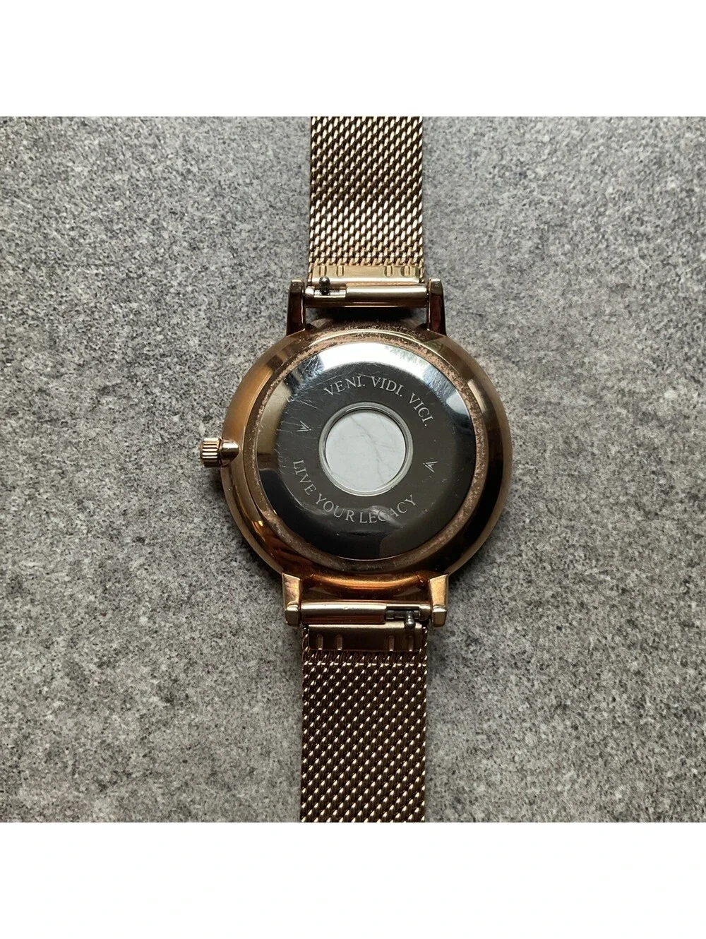 Vincero Womens Watch 38mm Rose Gold Tone Case And Mesh Metal Band White Dial D4